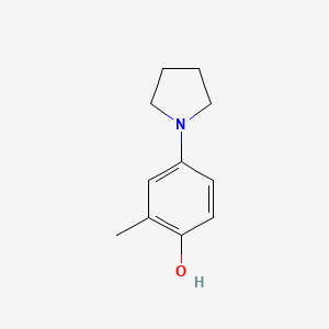 molecular formula C11H15NO B13559794 2-Methyl-4-(1-pyrrolidinyl)phenol 