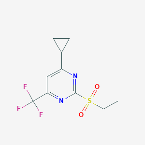 molecular formula C10H11F3N2O2S B1355980 4-环丙基-2-(乙基磺酰基)-6-(三氟甲基)嘧啶 CAS No. 832737-29-8