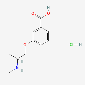 molecular formula C11H16ClNO3 B13559825 3-[2-(Methylamino)propoxy]benzoicacidhydrochloride 