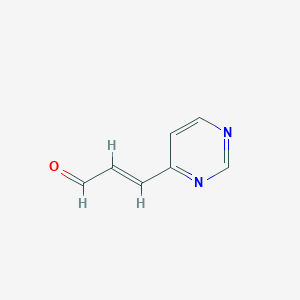 molecular formula C7H6N2O B13559832 3-(Pyrimidin-4-yl)acrylaldehyde 