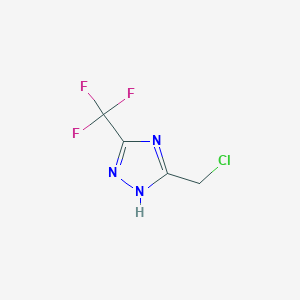 molecular formula C4H3ClF3N3 B13559834 3-(chloromethyl)-5-(trifluoromethyl)-4H-1,2,4-triazole 