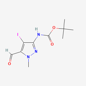 tert-butyl N-(5-formyl-4-iodo-1-methyl-1H-pyrazol-3-yl)carbamate