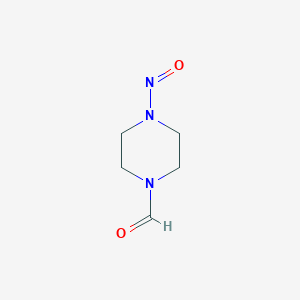 molecular formula C5H9N3O2 B13559872 4-Nitrosopiperazine-1-carbaldehyde 