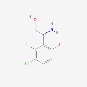 molecular formula C8H8ClF2NO B13559880 (2R)-2-Amino-2-(3-chloro-2,6-difluorophenyl)ethan-1-OL 