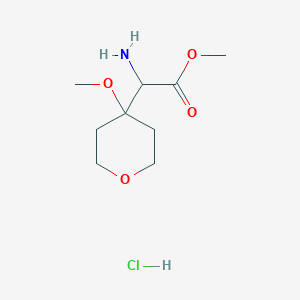 Methyl2-amino-2-(4-methoxyoxan-4-yl)acetatehydrochloride