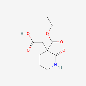 molecular formula C10H15NO5 B13559941 2-[3-(Ethoxycarbonyl)-2-oxopiperidin-3-yl]aceticacid 