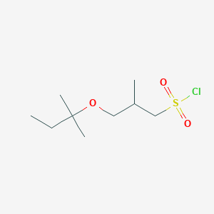 molecular formula C9H19ClO3S B13559954 2-Methyl-3-(tert-pentyloxy)propane-1-sulfonyl chloride 