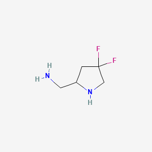 molecular formula C5H10F2N2 B13559999 (4,4-Difluoropyrrolidin-2-yl)methanamine 