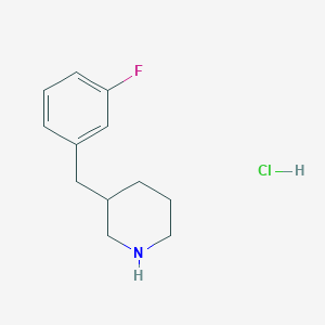 molecular formula C12H17ClFN B1356002 3-(3-Fluoro-benzyl)-piperidine hydrochloride CAS No. 745817-34-9