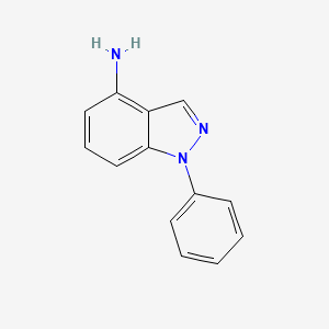 molecular formula C13H11N3 B13560074 1-phenyl-1H-indazol-4-amine 