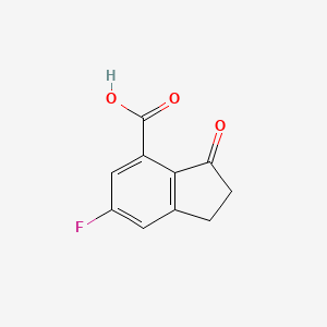 molecular formula C10H7FO3 B13560085 6-fluoro-3-oxo-2,3-dihydro-1H-indene-4-carboxylic acid 