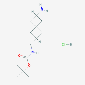 molecular formula C13H25ClN2O2 B13560098 Tert-butyl ((6-aminospiro[3.3]heptan-2-YL)methyl)carbamate hydrochloride 