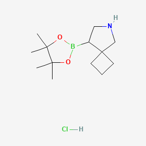 molecular formula C13H25BClNO2 B13560124 8-(4,4,5,5-Tetramethyl-1,3,2-dioxaborolan-2-yl)-6-azaspiro[3.4]octane hydrochloride 