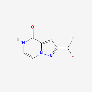 molecular formula C7H5F2N3O B13560174 2-(Difluoromethyl)pyrazolo[1,5-a]pyrazin-4-ol 