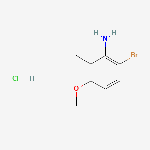 molecular formula C8H11BrClNO B13560189 6-Bromo-3-methoxy-2-methylanilinehydrochloride 