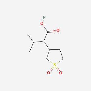 molecular formula C9H16O4S B13560251 2-(1,1-Dioxidotetrahydrothiophen-3-yl)-3-methylbutanoic acid 