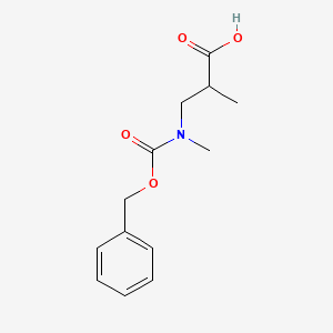 molecular formula C13H17NO4 B13560257 3-(((Benzyloxy)carbonyl)(methyl)amino)-2-methylpropanoic acid 