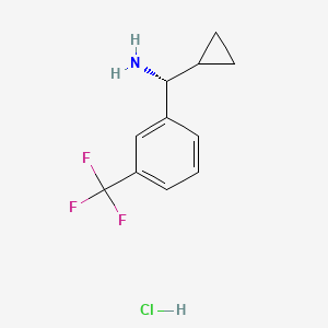 molecular formula C11H13ClF3N B13560264 (R)-cyclopropyl[3-(trifluoromethyl)phenyl]methanamine hydrochloride 