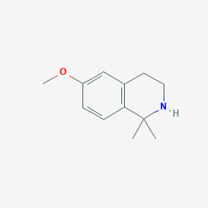 molecular formula C12H17NO B13560279 6-Methoxy-1,1-dimethyl-1,2,3,4-tetrahydroisoquinoline 