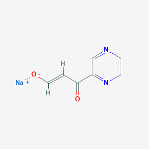 molecular formula C7H5N2NaO2 B13560284 Sodium 3-oxo-3-(pyrazin-2-yl)prop-1-en-1-olate 