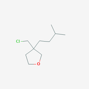 molecular formula C10H19ClO B13560290 3-(Chloromethyl)-3-isopentyltetrahydrofuran 