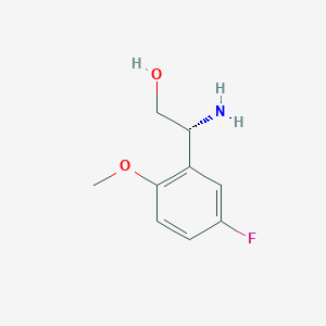 molecular formula C9H12FNO2 B13560323 (r)-2-Amino-2-(5-fluoro-2-methoxyphenyl)ethan-1-ol 