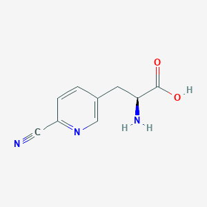 molecular formula C9H9N3O2 B13560348 (2S)-2-amino-3-(6-cyanopyridin-3-yl)propanoic acid 