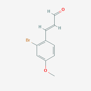 molecular formula C10H9BrO2 B13560356 3-(2-Bromo-4-methoxyphenyl)acrylaldehyde 