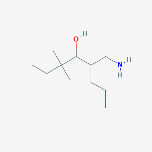 molecular formula C11H25NO B13560359 5-(Aminomethyl)-3,3-dimethyloctan-4-ol 