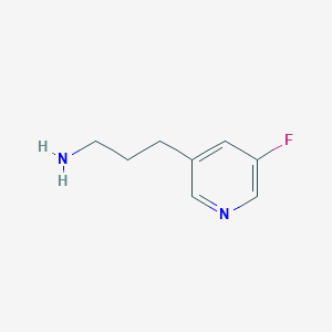 molecular formula C8H11FN2 B13560368 3-(5-Fluoropyridin-3-yl)propan-1-amine 