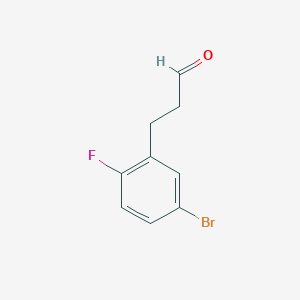 molecular formula C9H8BrFO B13560419 3-(5-Bromo-2-fluorophenyl)propanal 