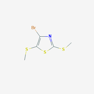 molecular formula C5H6BrNS3 B13560512 4-Bromo-2,5-bis(methylsulfanyl)-1,3-thiazole 