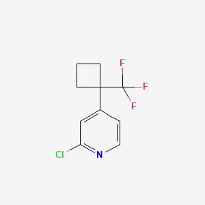 molecular formula C10H9ClF3N B13560577 2-Chloro-4-[1-(trifluoromethyl)cyclobutyl]pyridine 