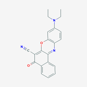 molecular formula C21H17N3O2 B1356058 6-氰基-9-(二乙氨基)-5H-苯并[a]菲诺嗪-5-酮 CAS No. 128119-95-9