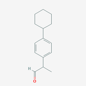 molecular formula C15H20O B13560611 2-(4-Cyclohexylphenyl)propanal 