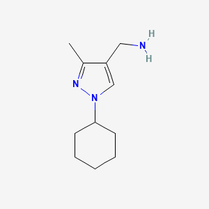 molecular formula C11H19N3 B13560616 (1-cyclohexyl-3-methyl-1H-pyrazol-4-yl)methanamine 