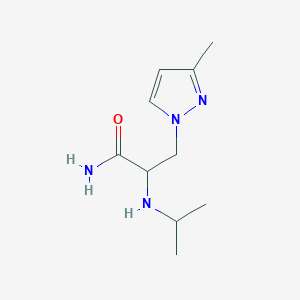 molecular formula C10H18N4O B13560667 2-(Isopropylamino)-3-(3-methyl-1h-pyrazol-1-yl)propanamide 