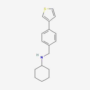 N-{[4-(thiophen-3-yl)phenyl]methyl}cyclohexanamine