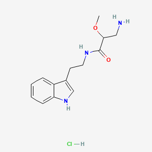 molecular formula C14H20ClN3O2 B13560724 3-amino-N-[2-(1H-indol-3-yl)ethyl]-2-methoxypropanamidehydrochloride 