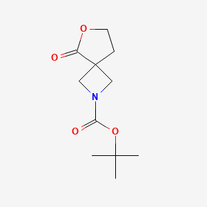 molecular formula C11H17NO4 B13560740 Tert-butyl5-oxo-6-oxa-2-azaspiro[3.4]octane-2-carboxylate 