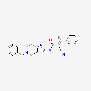 (2E)-N-(5-benzyl-4,5,6,7-tetrahydro[1,3]thiazolo[5,4-c]pyridin-2-yl)-2-cyano-3-(4-methylphenyl)prop-2-enamide