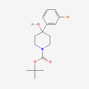 molecular formula C16H22BrNO3 B13560763 Tert-butyl 4-(3-bromophenyl)-4-hydroxypiperidine-1-carboxylate 