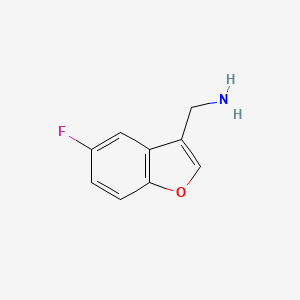 molecular formula C9H8FNO B13560773 (5-Fluorobenzofuran-3-yl)methanamine 