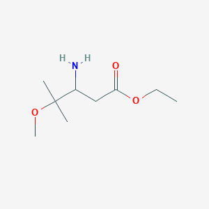 molecular formula C9H19NO3 B13560783 Ethyl 3-amino-4-methoxy-4-methylpentanoate 