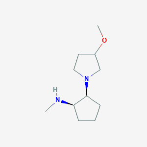 molecular formula C11H22N2O B13560784 rac-(1R,2S)-2-(3-methoxypyrrolidin-1-yl)-N-methylcyclopentan-1-amine 