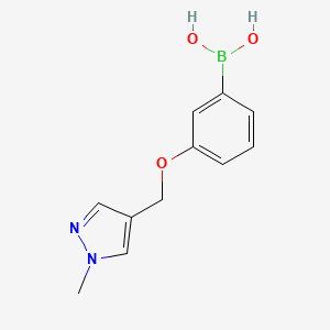 molecular formula C11H13BN2O3 B13560785 (3-((1-Methyl-1H-pyrazol-4-yl)methoxy)phenyl)boronic acid 