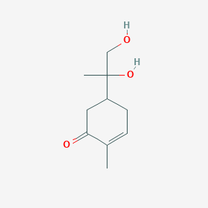 molecular formula C10H16O3 B13560805 5-(1,2-Dihydroxypropan-2-yl)-2-methylcyclohex-2-en-1-one CAS No. 402593-42-4