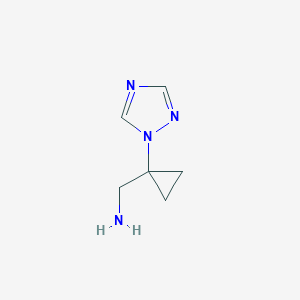 molecular formula C6H10N4 B13560817 1-(1H-1,2,4-triazol-1-yl)Cyclopropanemethanamine 