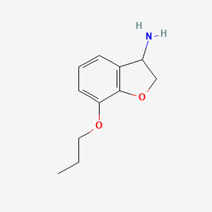 molecular formula C11H15NO2 B13560863 7-Propoxy-2,3-dihydrobenzofuran-3-amine 