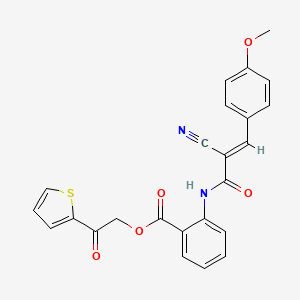 2-oxo-2-(thiophen-2-yl)ethyl 2-{[(2E)-2-cyano-3-(4-methoxyphenyl)prop-2-enoyl]amino}benzoate